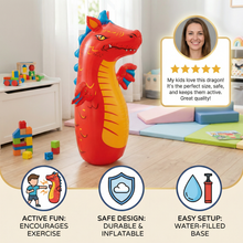 Charger l'image dans la galerie, Sac de frappe gonflable pour enfants – Design animal avec base lestée d'eau