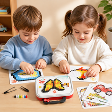 Charger l'image dans la galerie, Kids Montessori Mushroom Pegboard Mosaic Puzzle Set