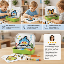 Charger l'image dans la galerie, Kids Montessori Mushroom Pegboard Mosaic Puzzle Set