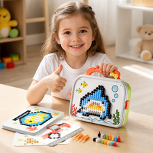 Charger l'image dans la galerie, Kids Montessori Mushroom Pegboard Mosaic Puzzle Set