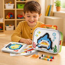 Charger l'image dans la galerie, Kids Montessori Mushroom Pegboard Mosaic Puzzle Set