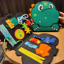 Charger l'image dans la galerie, Montessori Felt Busy Board + Dino Guide Book — No Screens, No Glue, No Mess