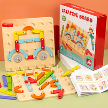 Charger l'image dans la galerie, Creative Montessori wooden nail puzzle toy