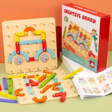 Charger l'image dans la galerie, Creative Montessori wooden nail puzzle toy