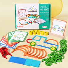 Charger l'image dans la galerie, Educational Montessori Sticks and Rings Building Blocks