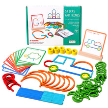 Charger l'image dans la galerie, Educational Montessori Sticks and Rings Building Blocks