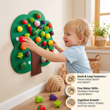 Charger l'image dans la galerie, Felt Fruit Tree Activity Board – Montessori Learning Toy