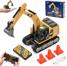 Charger l'image dans la galerie, PowerDig - Mini RC Construction Fleet [Excavator, Dump Truck &amp; Forklift] Toy with Light &amp; Sound