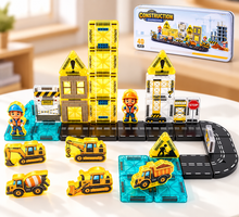 Charger l'image dans la galerie, BuildForce – The Construction + Police + Fire Magnetic Tiles