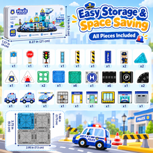 Charger l'image dans la galerie, BuildForce – The Construction + Police + Fire Magnetic Tiles