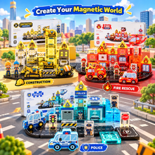 Charger l'image dans la galerie, BuildForce – The Construction + Police + Fire Magnetic Tiles
