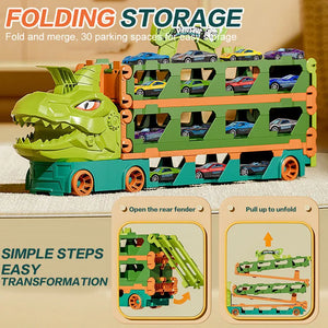 DINOSAUR Folding Storage Race Car Hauler Truck - SUPER LARGE SIZE