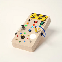 Load image into Gallery viewer, Montessori Wooden LED Busy Switch Board