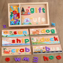 Charger l'image dans la galerie, Jouets d'apprentissage de l'orthographe en bois pour les 2 3 4 5 ans