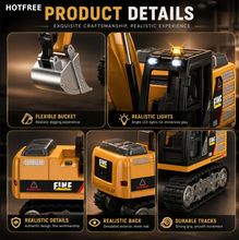 Charger l'image dans la galerie, PowerDig - Mini RC Construction Fleet [Excavator, Dump Truck &amp; Forklift] Toy with Light &amp; Sound