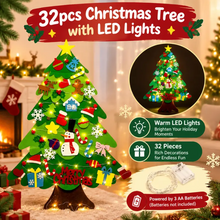 Charger l'image dans la galerie, My First Christmas Tree™ - Toddler Felt Christmas Tree with 32 Velcro Ornaments (3.2FT / 100cm)