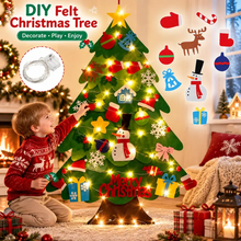 Charger l'image dans la galerie, My First Christmas Tree™ - Toddler Felt Christmas Tree with 32 Velcro Ornaments (3.2FT / 100cm)