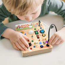 Load image into Gallery viewer, Montessori Wooden LED Busy Switch Board