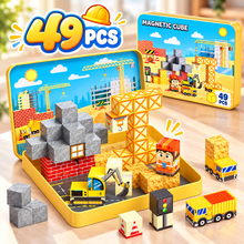 Load image into Gallery viewer, CubeForce™ - Magnetic Construction Site Set with Storage Box