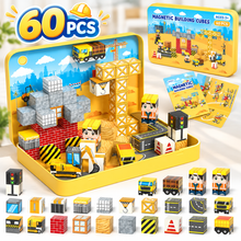 Load image into Gallery viewer, CubeForce™ - Magnetic Construction Site Set with Storage Box