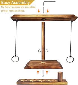 Wooden Hook and Ring Toss Game