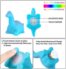 Load image into Gallery viewer, 6 Packs Light-Up Floating Dinosaurs Set Water Bathtub Shower Pool Bath Toy