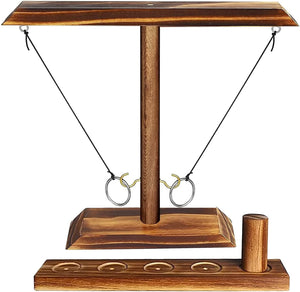 Wooden Hook and Ring Toss Game