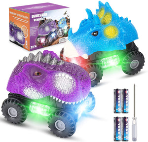 Roaring Dinosaur LED Car (2 PACK)