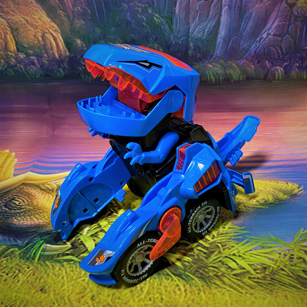 Transformer dinosaur clearance led car