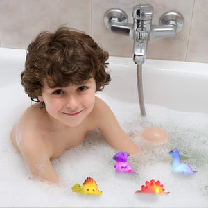 6 Packs Light-Up Floating Dinosaurs Set Water Bathtub Shower Pool Bath Toy